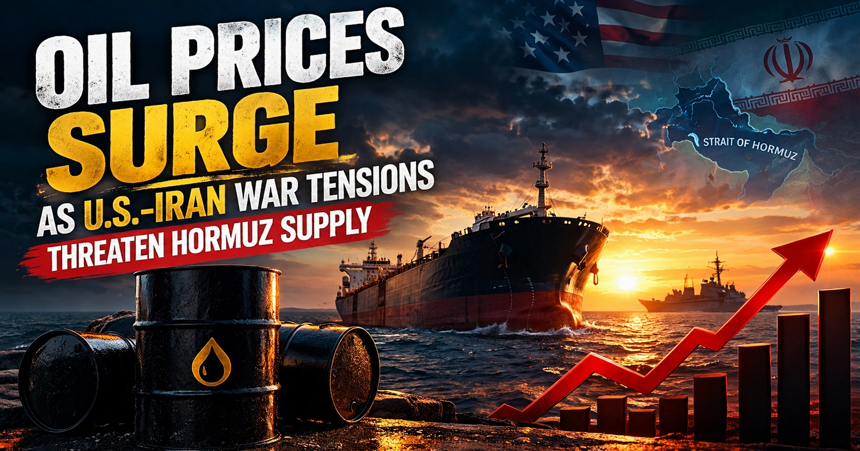 Oil prices surge as U.S.-Iran tensions threaten Strait of Hormuz supply