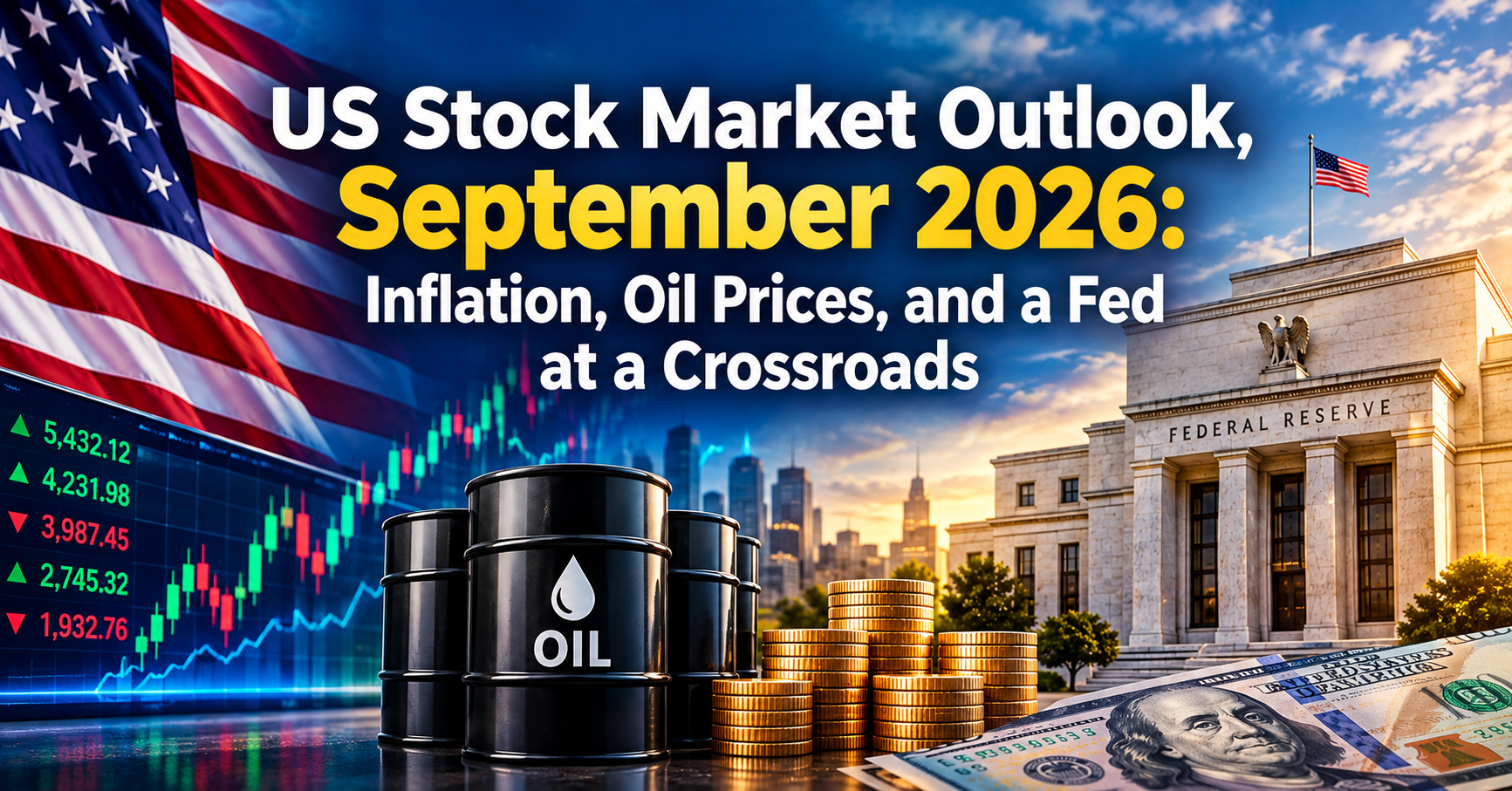 US stock market chart with inflation and Fed outlook